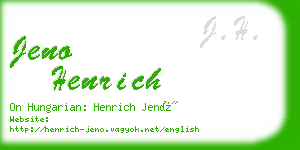 jeno henrich business card